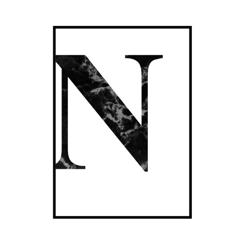 "N" 黒大理石 - Black marble - ALPHAシリーズ [SD-000515] B3サイズ フレームセット
