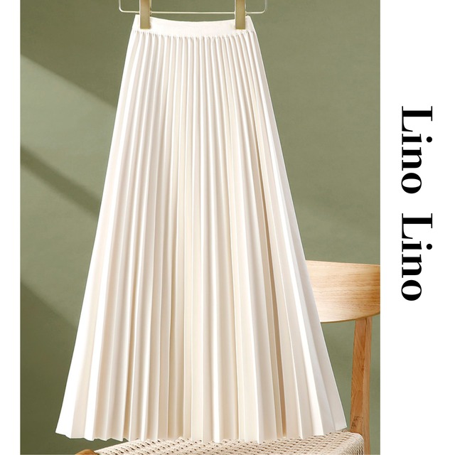 Pleated Midi Flared Long Skirt L00890