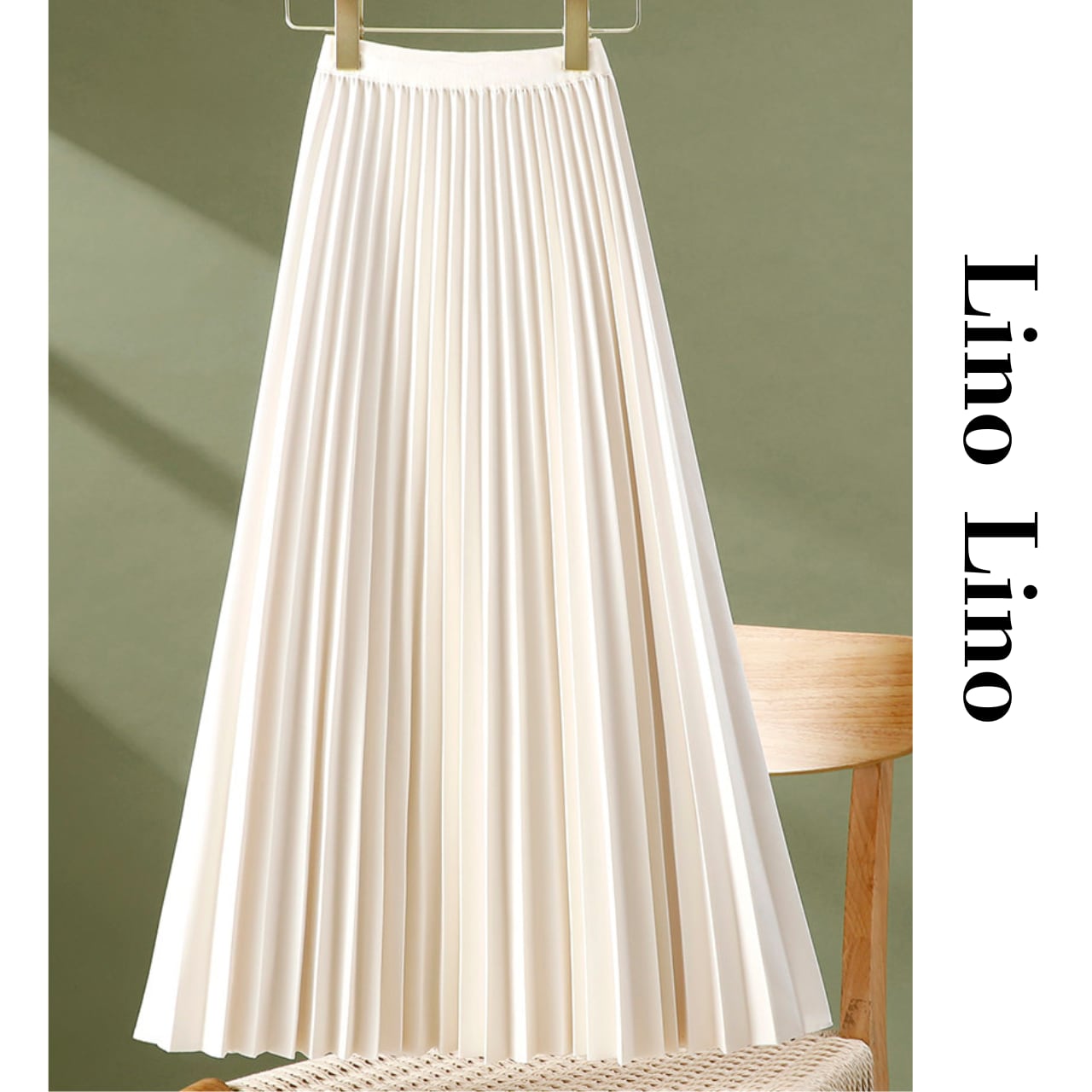 Pleated Midi Flared Long Skirt L00890