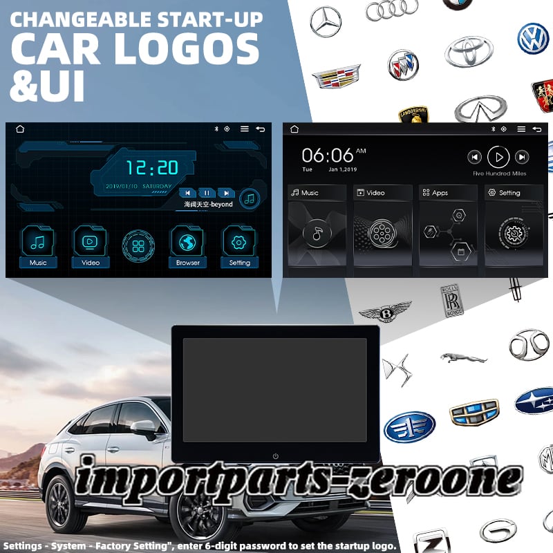 10.1インチ 車載用 Android ヘッドレストモニター WiFi Bluetooth GPS
