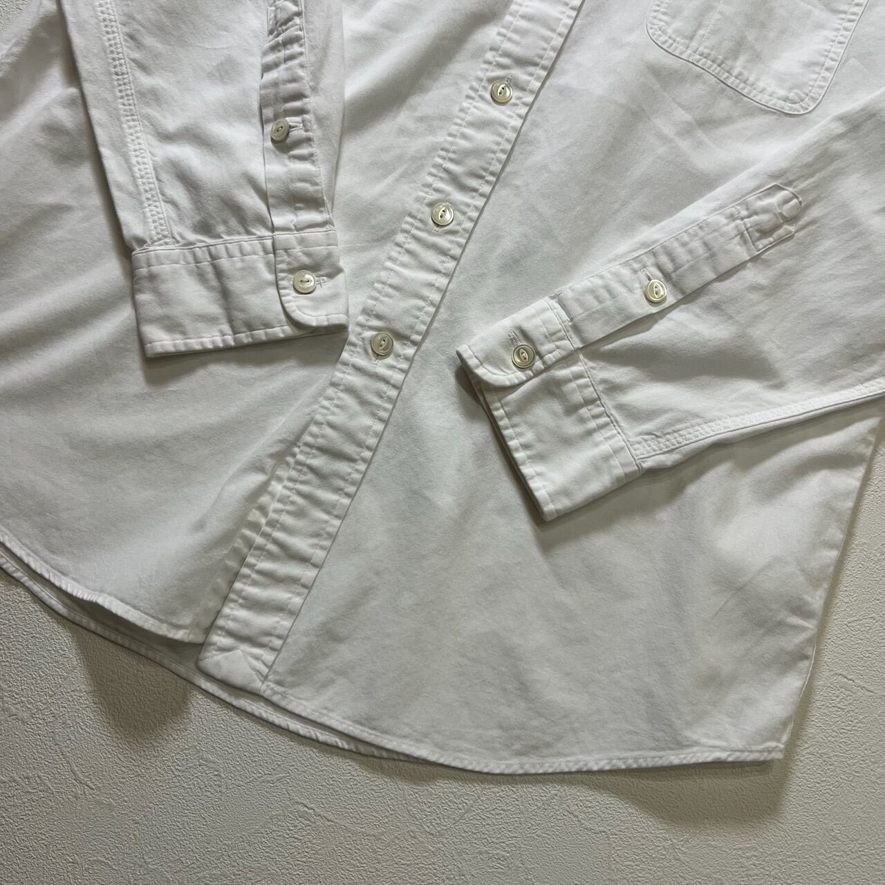 90s Ralph Lauren 無地 ガチャポケ エポレット 猫目ボタン 長袖シャツ