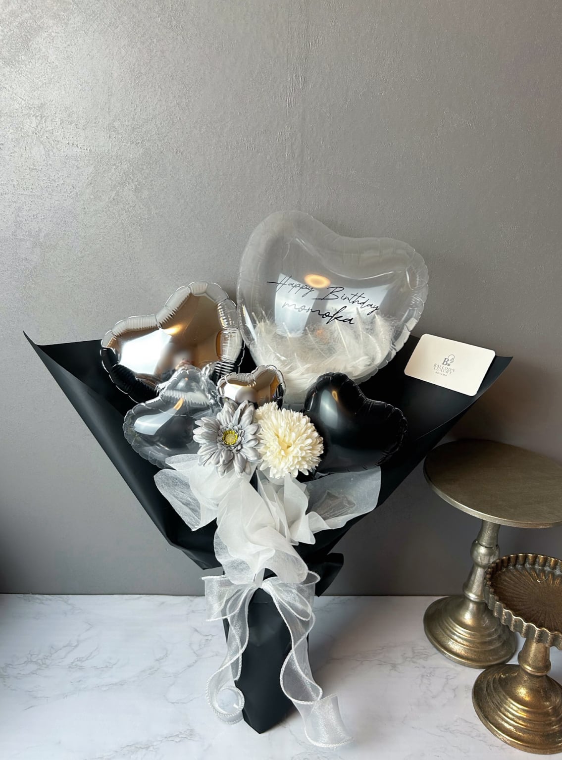 ハートフェザーブーケ【マットブラック】