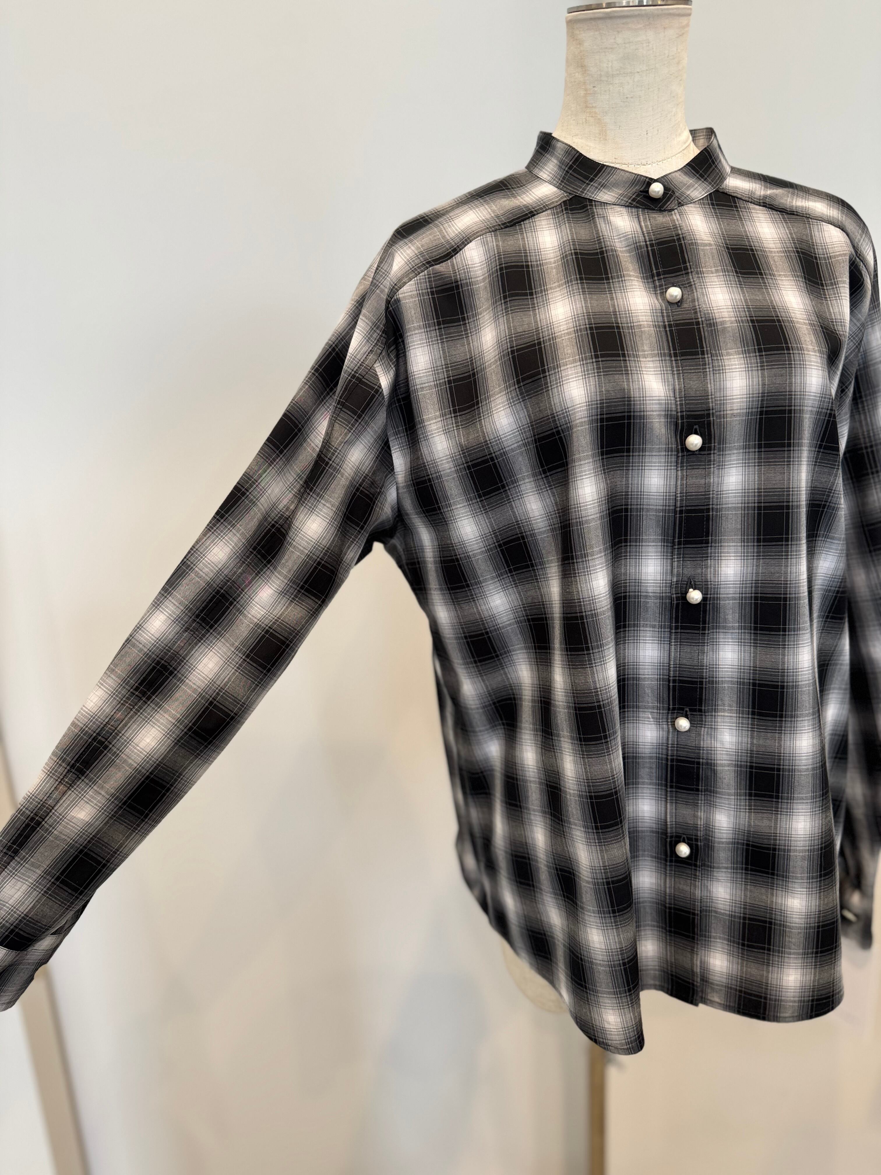 【PASSIONE】パールボタンチェックシャツ