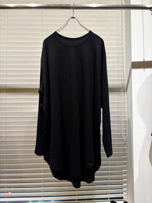 COTTON JERSEY HEM ROUND JUMBO T-SHIRT LONG SLEEVES