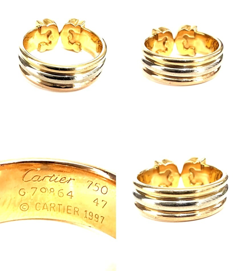 CARTIER カルティエ K18 YG PG WG スリーカラー ゴールド 2C スモール