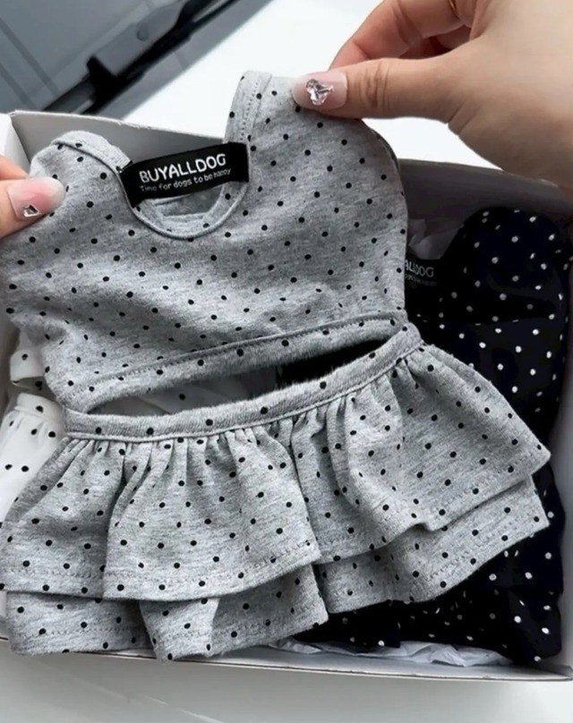 【予約】［BUYALLDOG］Tiny dot crop one piece (3color)