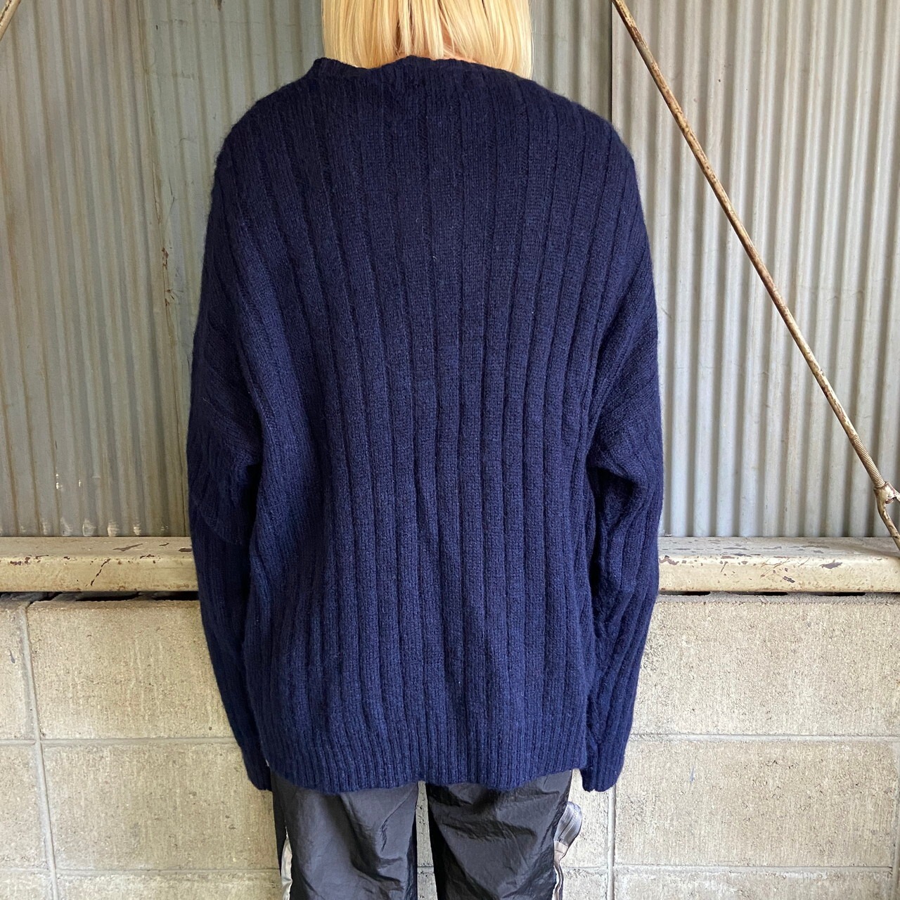 90年代 英国製 Eddie Bauer エディーバウアー ウールニットセーター 