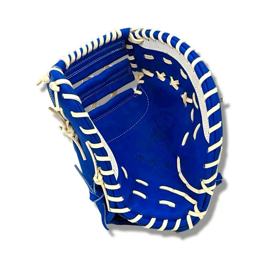 【玉澤】 ソフトボール キャッチャーミット兼ファーストミット用 TSF-RW150WD(本体:ロイヤルブルー×ホワイト 紐:ホワイト)|タマザワ_02