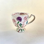 志野赤絵野花マグカップ(トルコ、マロン)【榛澤宏】