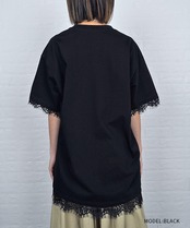 【直営限定ITEM】ヘムレースルーズTシャツ (BLACK)　CQ-49004H