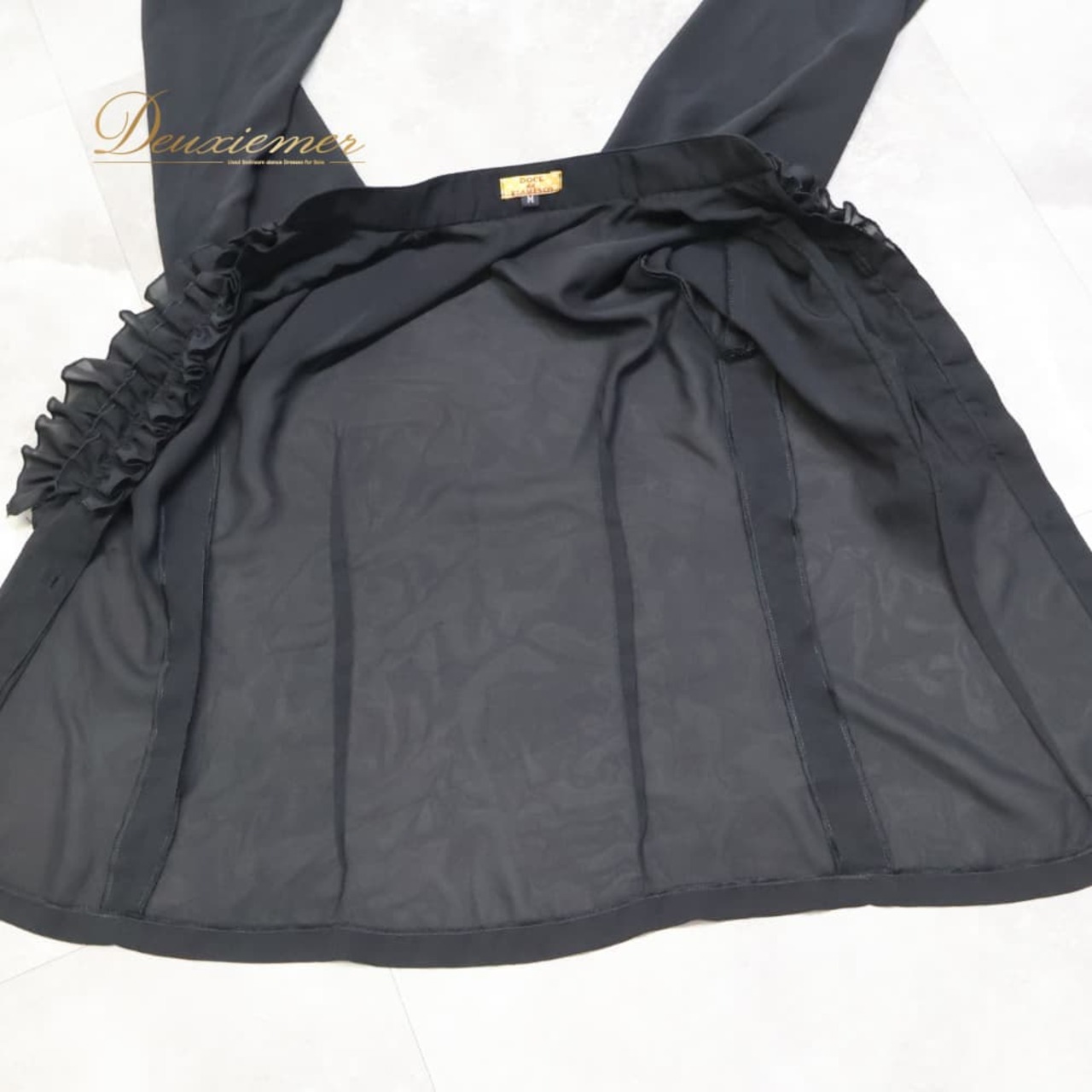 フラメンコ 衣装 DOCE del Flamenco ドセデルフラメンコ トップス ブラウス ブラック系 黒 無地 長袖 フリル 透け感 ダンス パーティ 発表会 レディース ステージ 上品 舞台 コスチューム かわいい