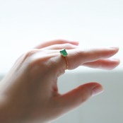 【13号】ラフカットシリーズ K10YG 翡翠 ラフカットリング A貨翡翠 jd_rg1921