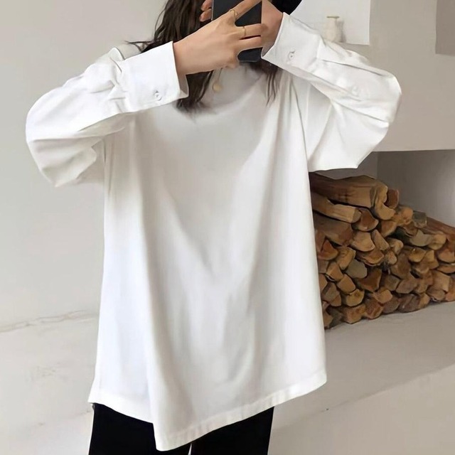 Cuff design simple tops 2 colors　V2742