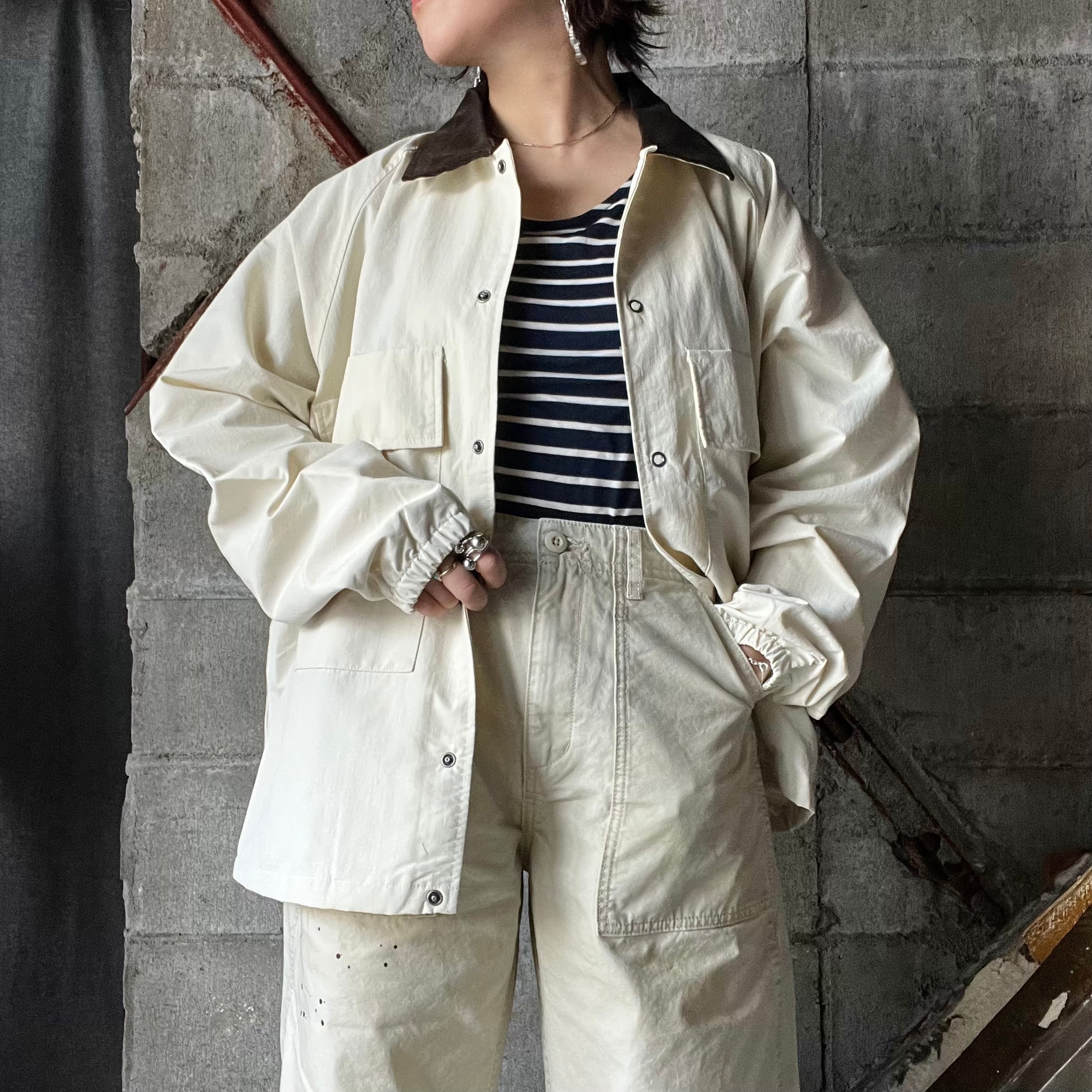 Universal Style Wear】 coach jacket (off white) | olaf