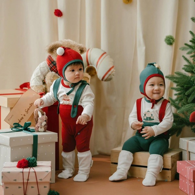 【BABY】クリスマスサロペット＆Ｔシャツ＆帽子