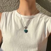 ターコイズブルー　ロングネックレス ［SSN011］　