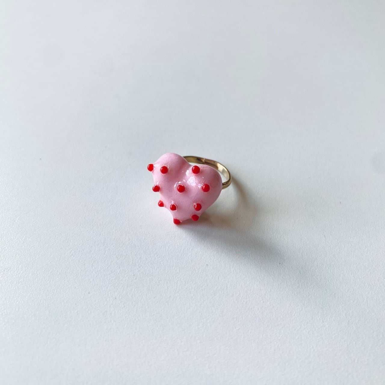 Ceramic pinky ring pinkred