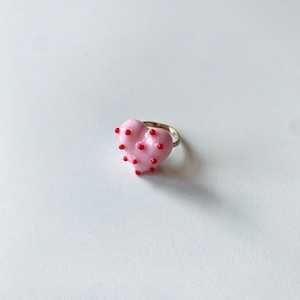 Ceramic pinky ring pinkred