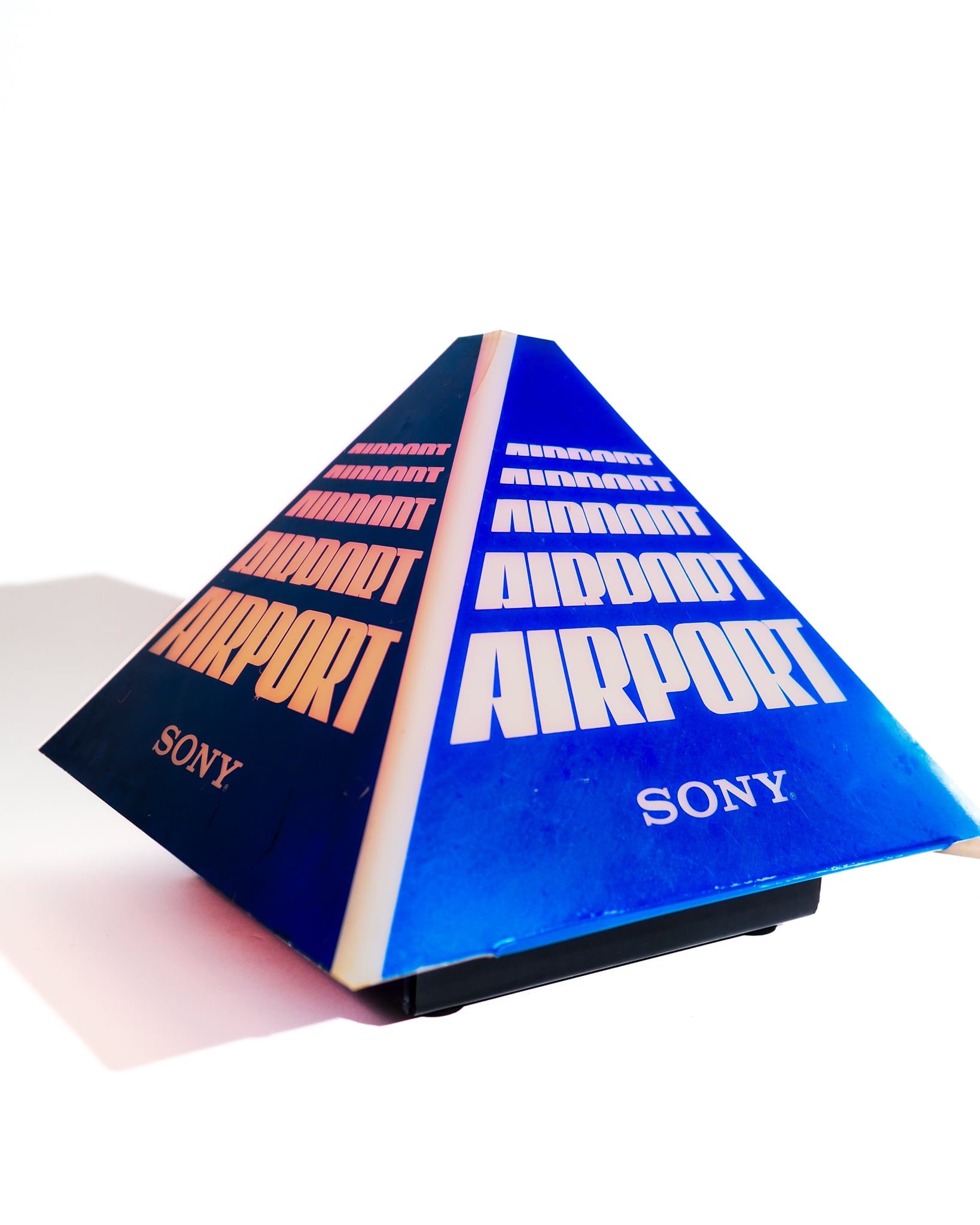 80-90s SONY AIRPORT Promotional Display Light Pyramid Lamp