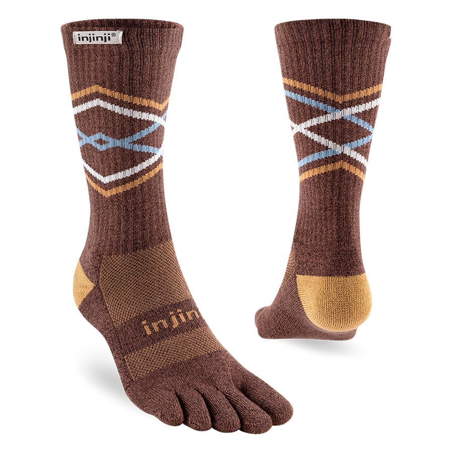 injinji(インジンジ)トレイルミッドウェイトクルー -チェスナッツ(CHT) メンズレディース ランニング ミドル丈5本指ソックス
