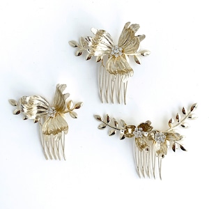 ゴールドフラワーのコーム3個セット【THH-681-GO】