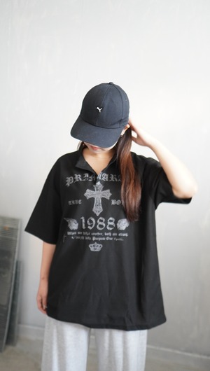 primaras×kinmedaiコラボ2弾ワッフルTee／ブラック