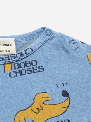 BOBO CHOSES / Sniffy Dog all over short sleeve T-shirt / 6-24M