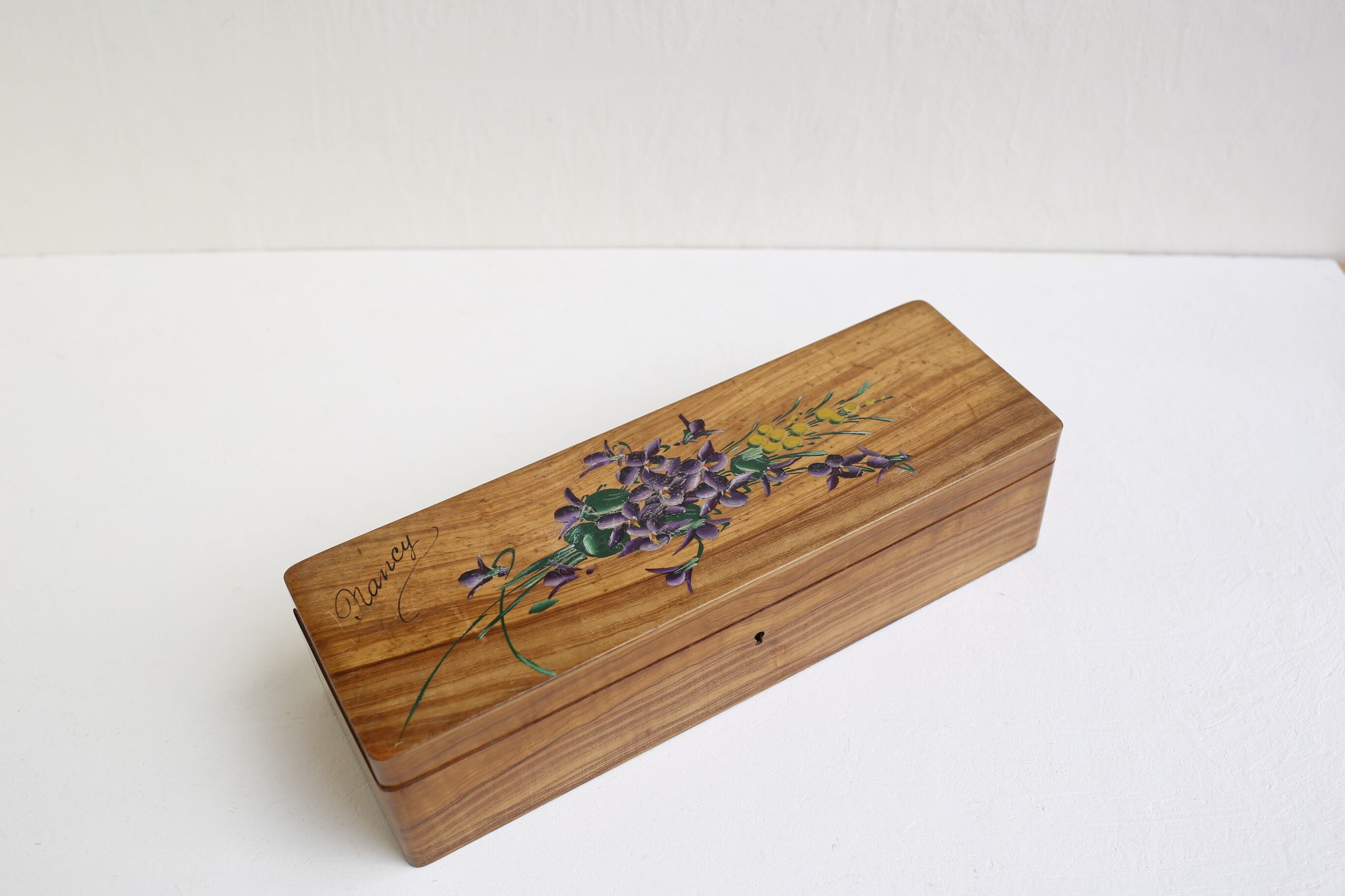 フランス アンティーク モシュリンヌ ボックス 『Nancy』バイオレット×ミモザ N-05588