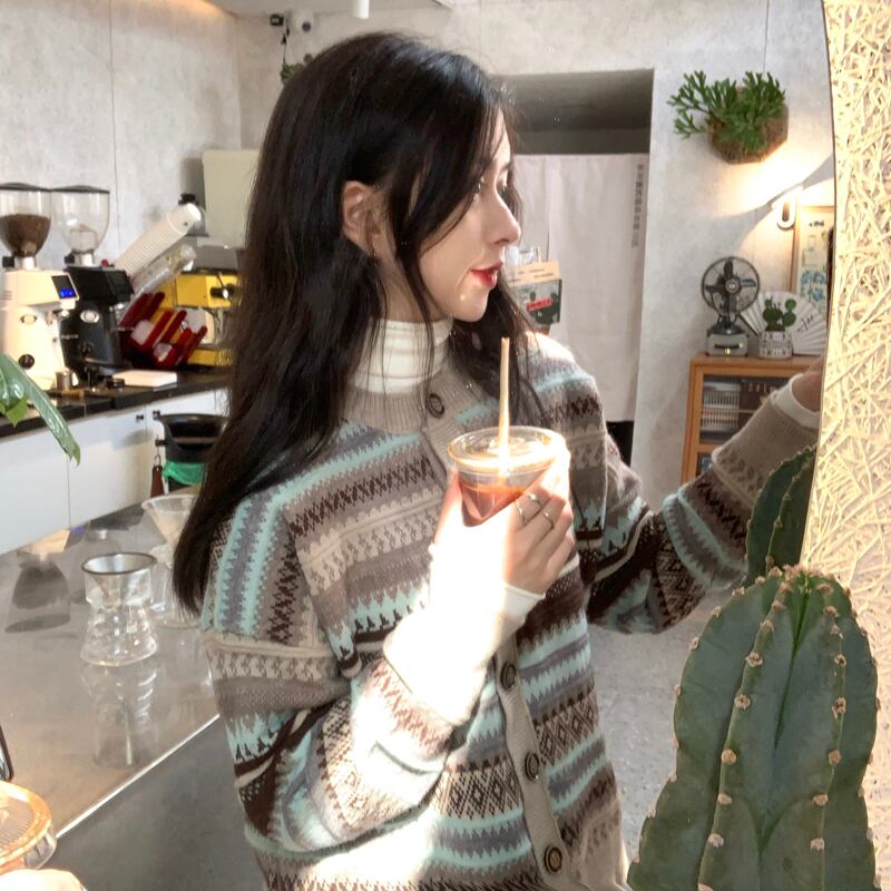 セーターレディース2020年初秋新作ルーズレイジースタイルシンデザインセンスレトロニットカーディガンジャケットトレンド クレセントシティ20154689947