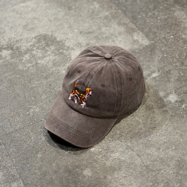 dog embroidery fade 6 panel cap