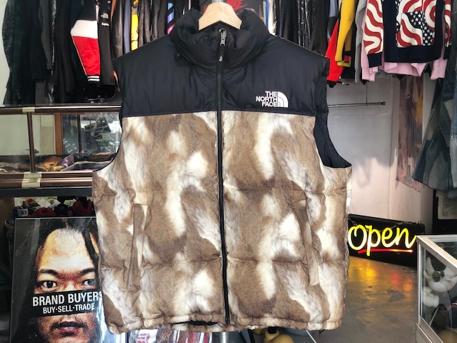 Supreme  x The North Face 13AW Fur Print Nuptse Vest XL 300JJ0075