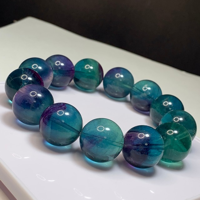 希少な大玉！前後約17.5~18mm 大玉フローライト ブレスレット