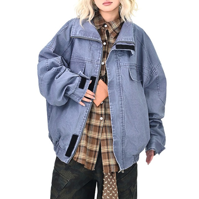 stand collar simple jacket　スタンドカラーシンプルジャケット　J1421