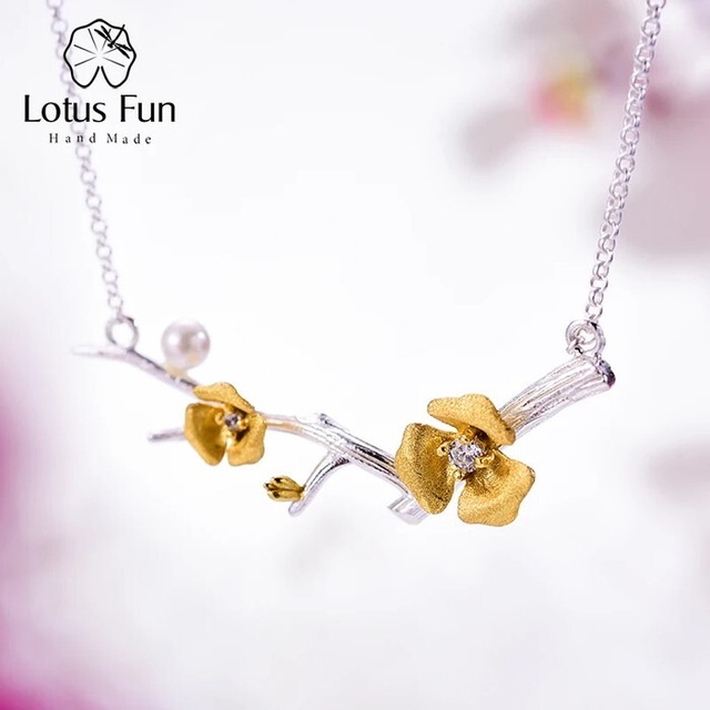〈925 Sterling Silver〉Flower Pearl Necklace【L0321】