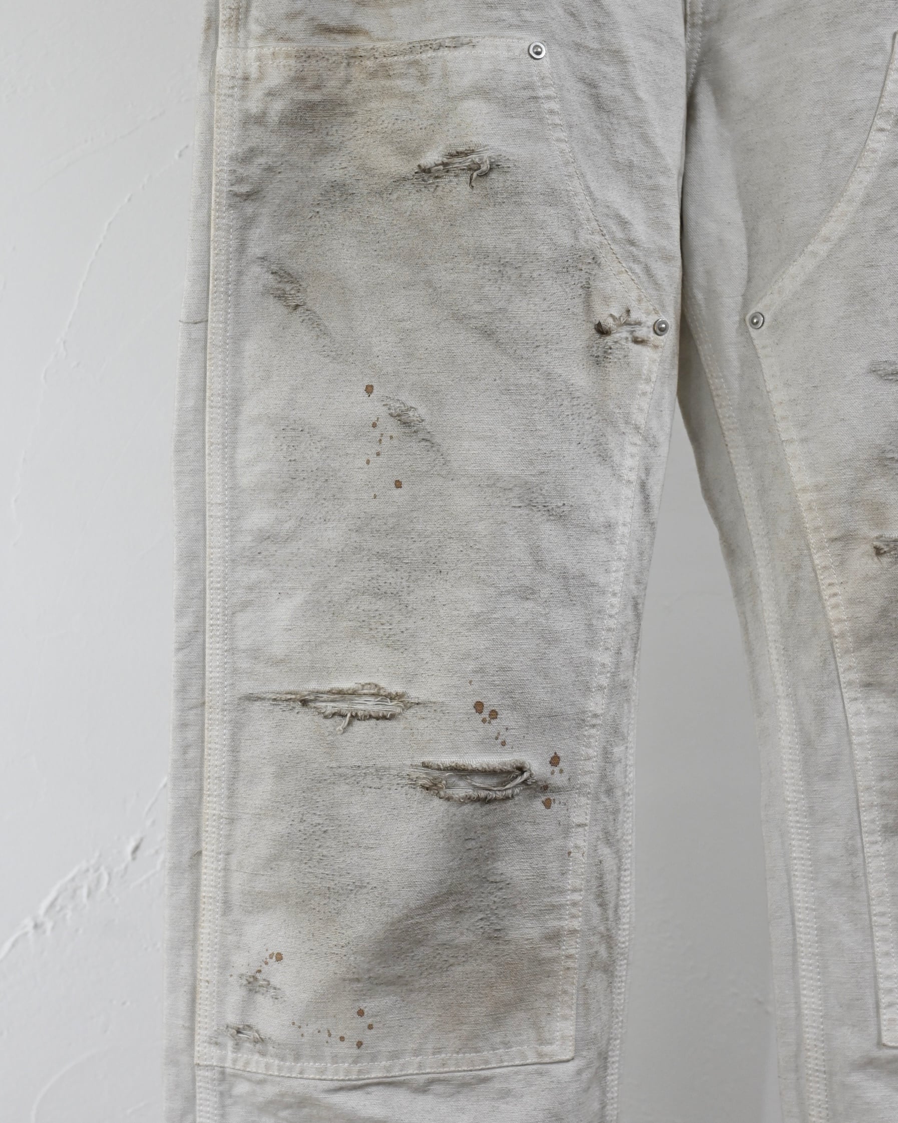 MH048 Damaged Work Pants / WHITE | MIYAGIHIDETAKA