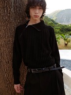 JCAESAR STUDIO Diagonal Zip Knit Sweater