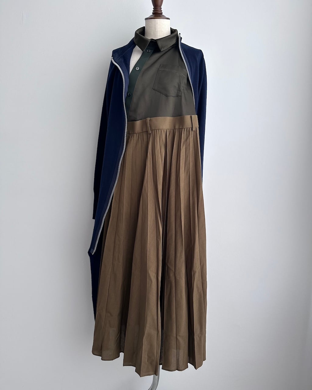 sacai SUITING MIX LAYERED KNIT DRESS | dear closet