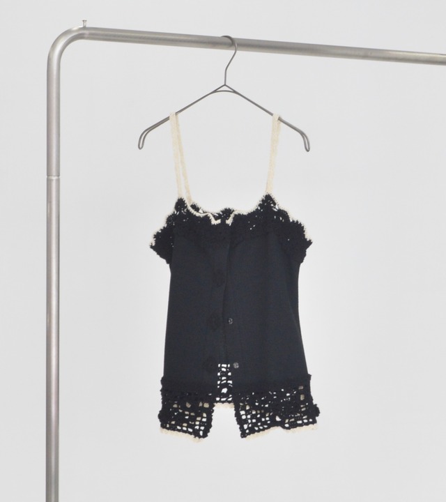 Crochet edging cami・C/#black