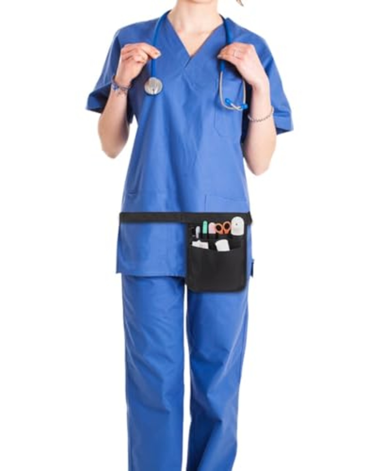 QULIT MYUROSI ウエストポーチ 仕事用 軽量 ウエストバッグ 保育 工具袋 エプロンバッグ 小物入れ 多機能ポケット ベルト付（ブラック）1