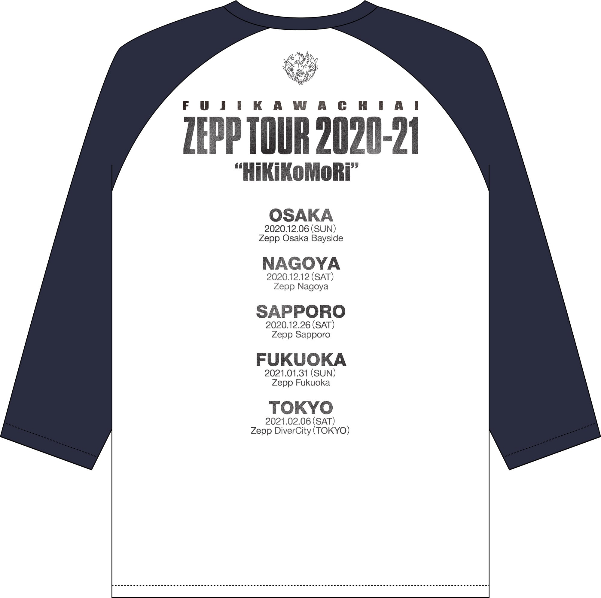 藤川千愛 Zepp Tour 2020-2021『HiKiKoMoRi』ラグランT | Fujikawa
