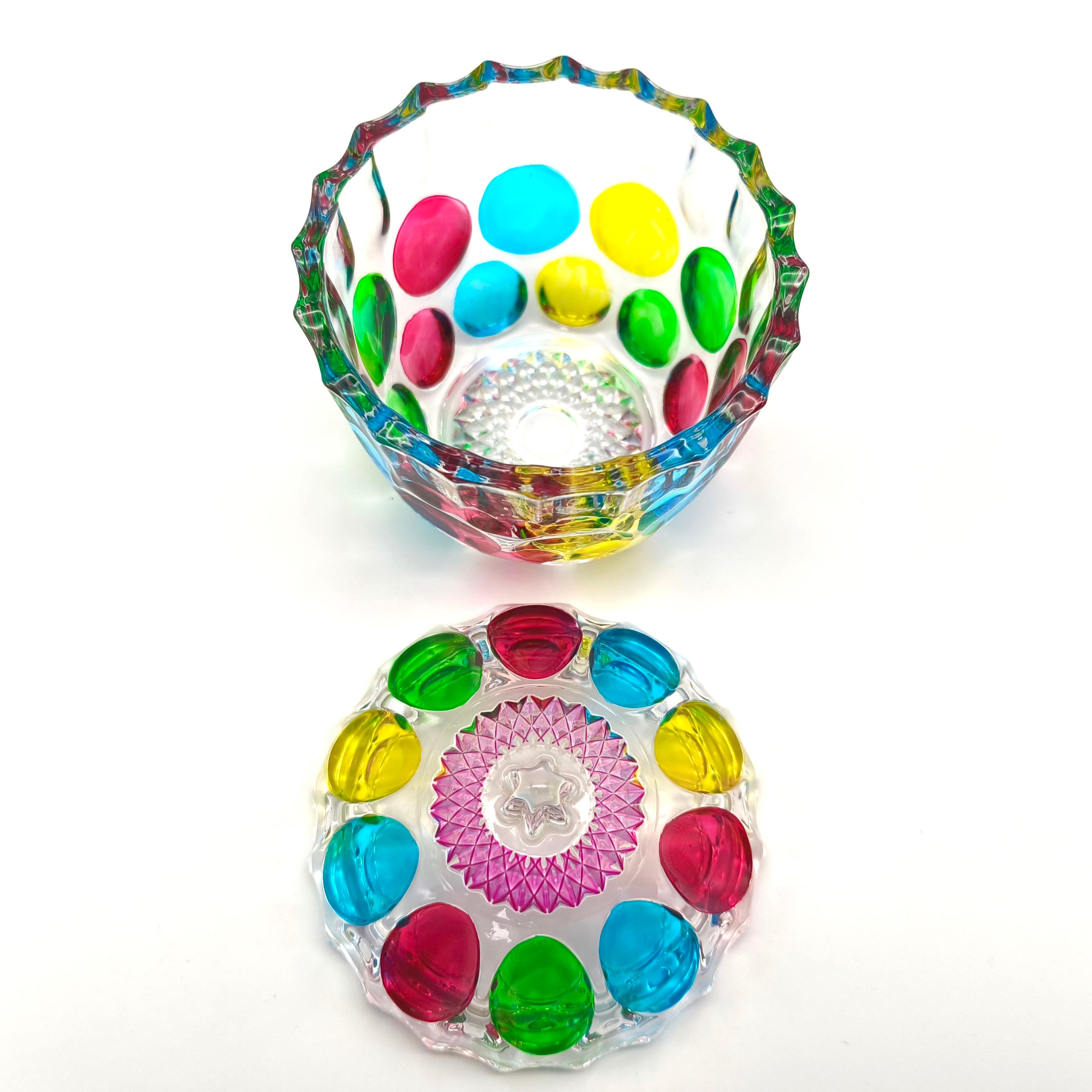 キャンディポット・ガラスキャニスター・小物入れ・昭和レトロ・No