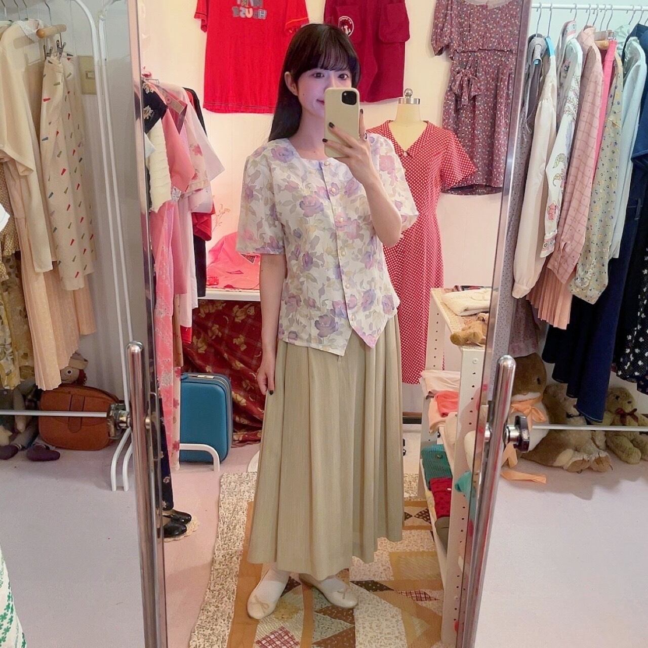 water color rose blouse
