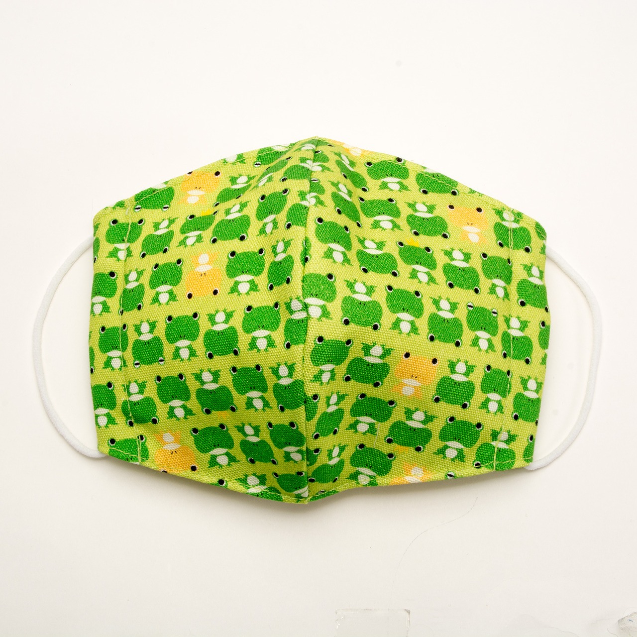 みんなが元気になるマスク 大人用 布マスク 日本製 立体 EM-104G かえる 緑色