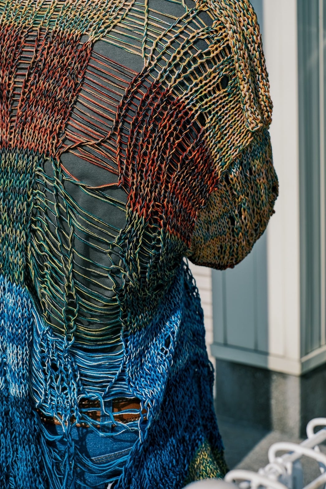 WATARU TOMINAGA】puzzle exclusive border damage cotton knit