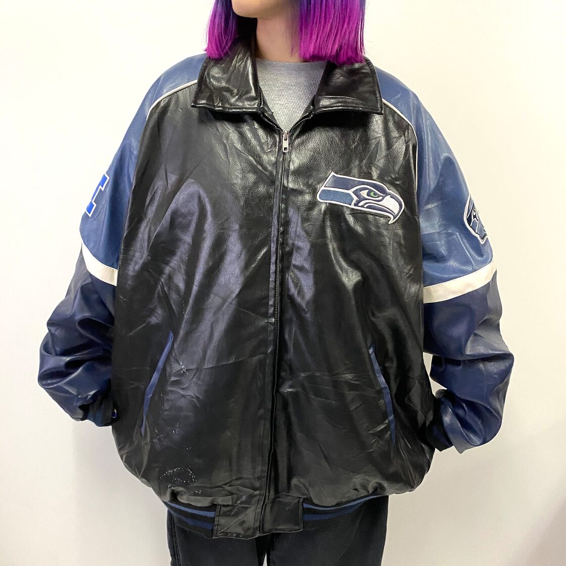 ブラックホークス 激レア オールレザースタジャン （80-90 