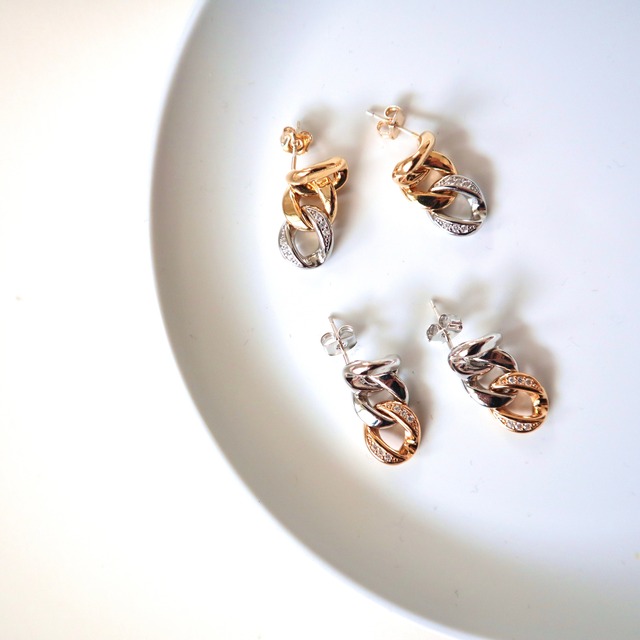 355P　mixカラーチェーンピアス