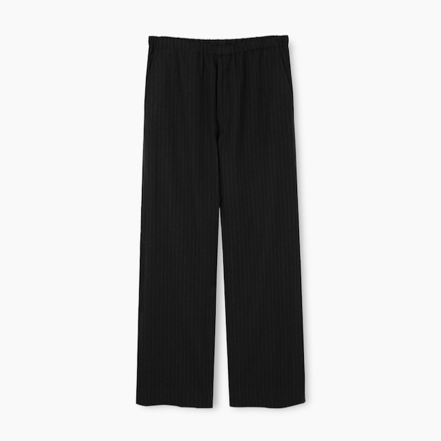 LAD MUSICIAN【ラッドミュージシャン】WOOL FLANNEL STRIPE STRAIGHT PANTS. (TEM NO:2226-578/ BLACK)