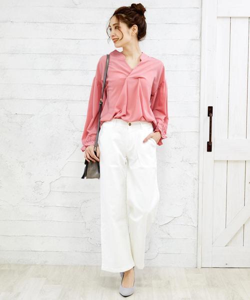 フレア袖シフォンブラウス メーカー希望小売価格4,300円【Doula Doula