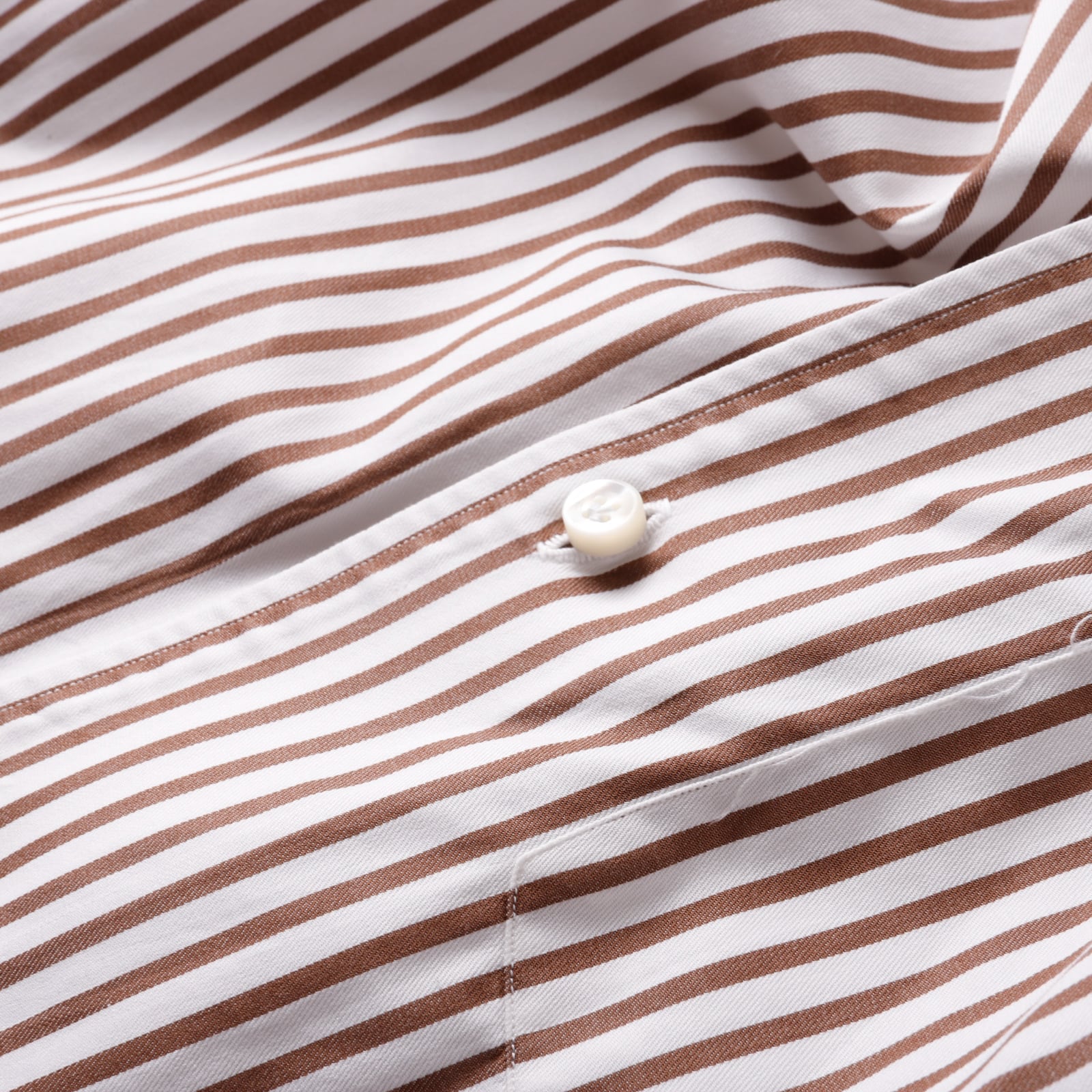極美品】BORRELLI cotton stripe shirt made in Italy brown mint
