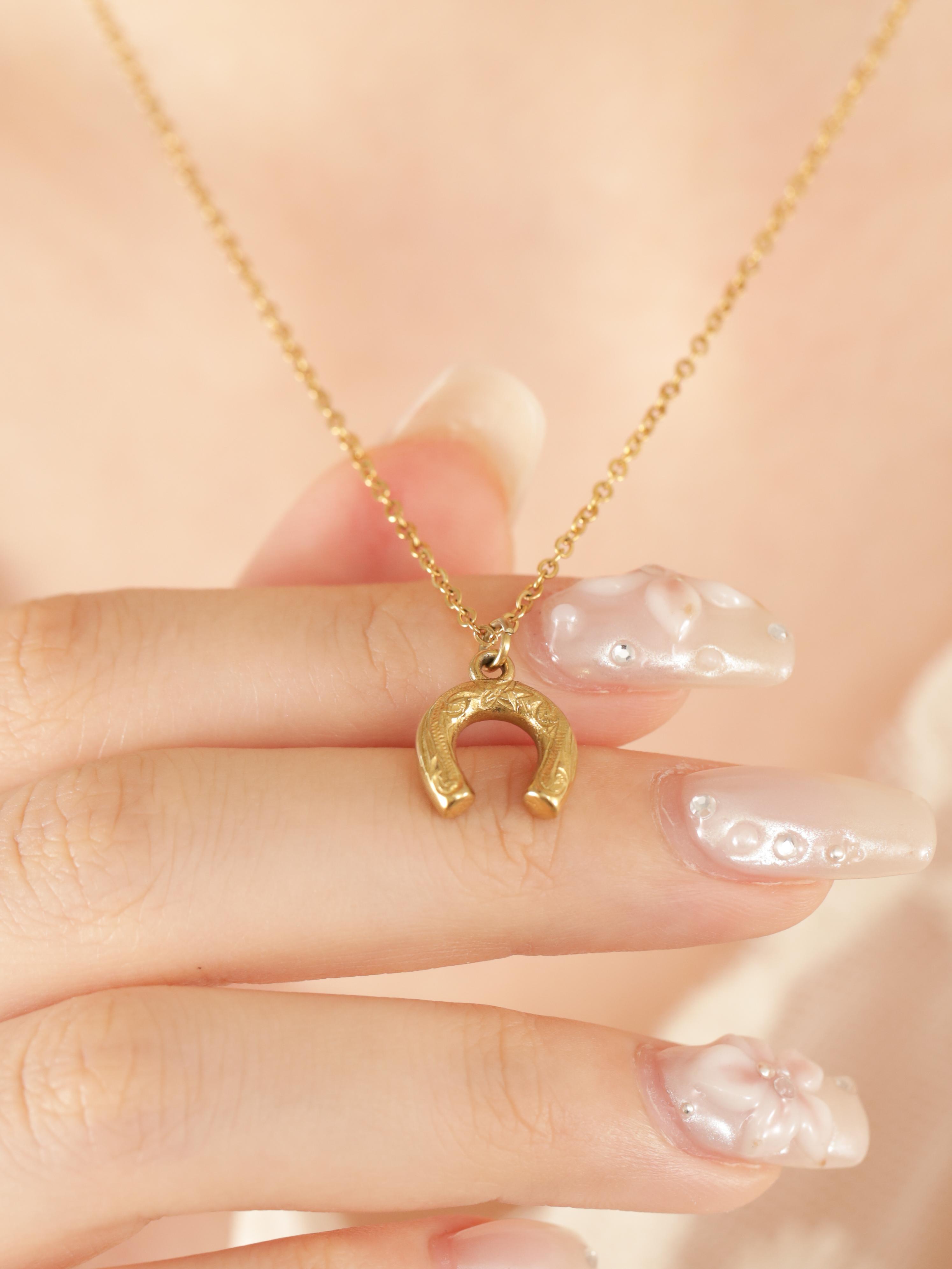 316L hawaiian petit horseshoe necklace 2 #n60